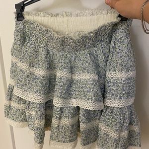 Aerie floral ruffle skirt size small
